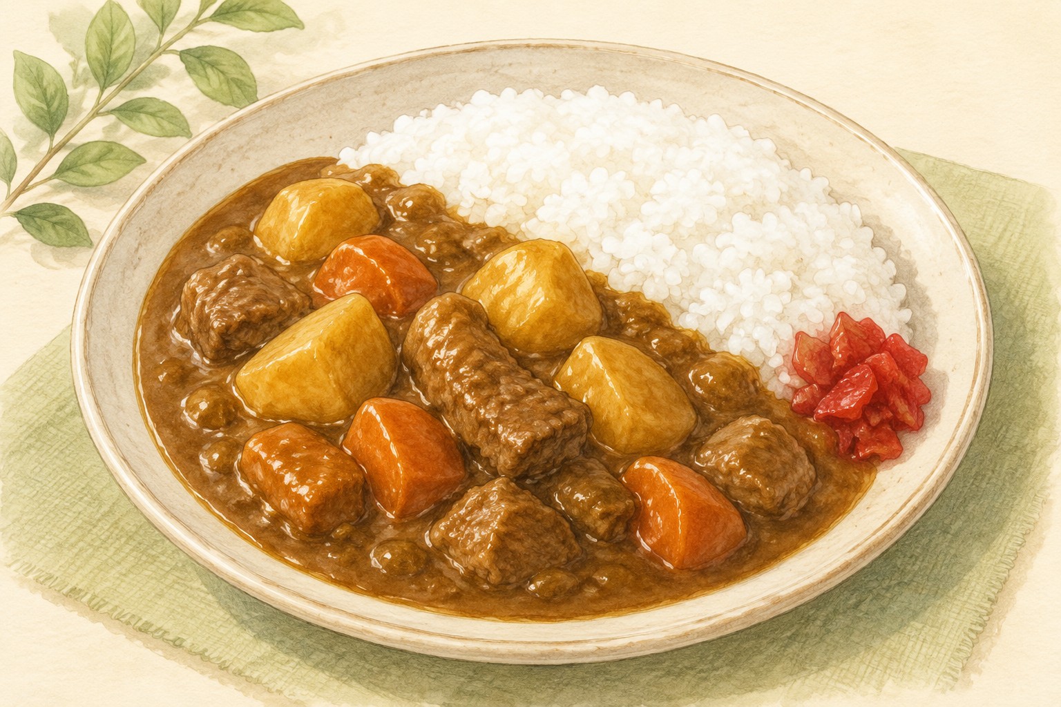 Curry japonés con arroz