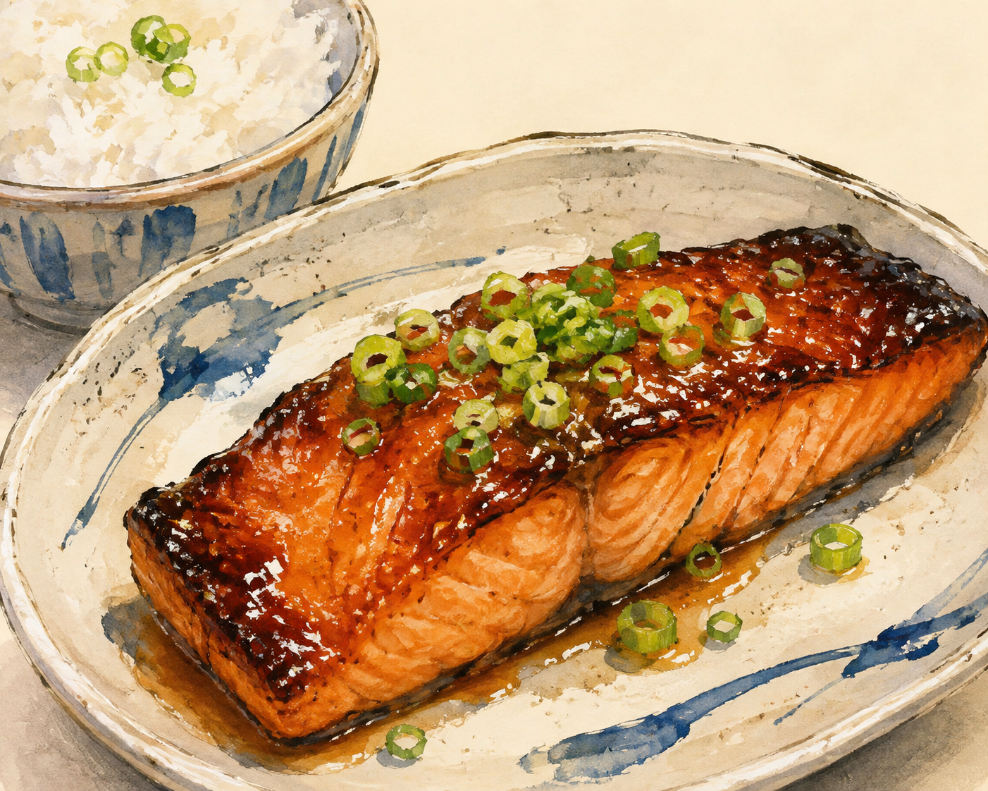 Salmón glaseado con miso