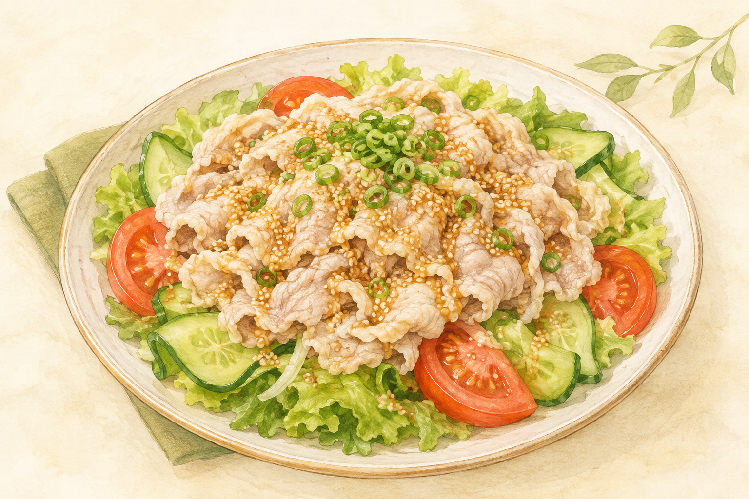 Ensalada de cerdo shabu
